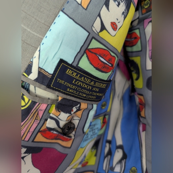 Holland & Sherry Gray Plaid Woman Art Blazer - Picture 4 of 9